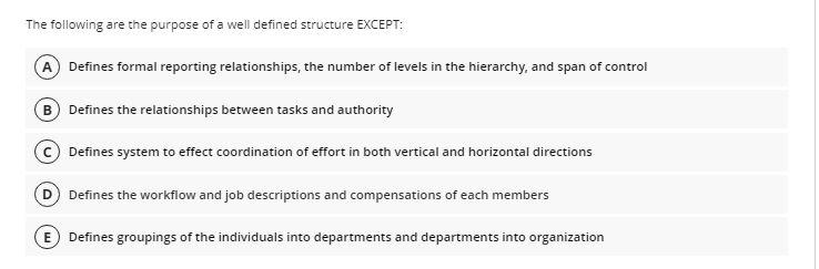 The following are the purpose of a well defined