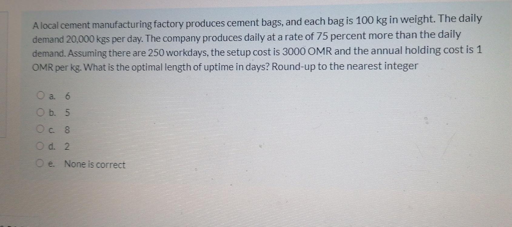 Alocal cement manufacturing factory produces