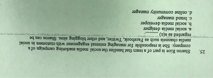 25. Sharon Rice is part of a team that handles
