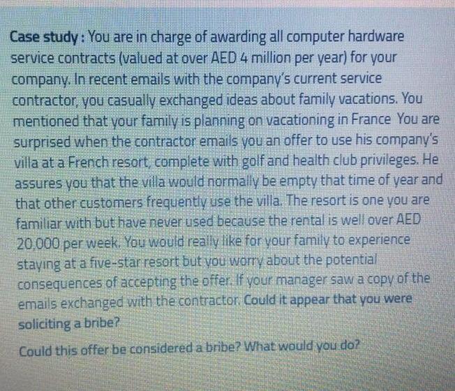 Case study: You are in charge of awarding all