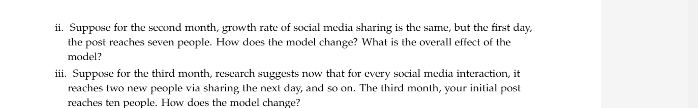 3. Suppose you are head of social media for a