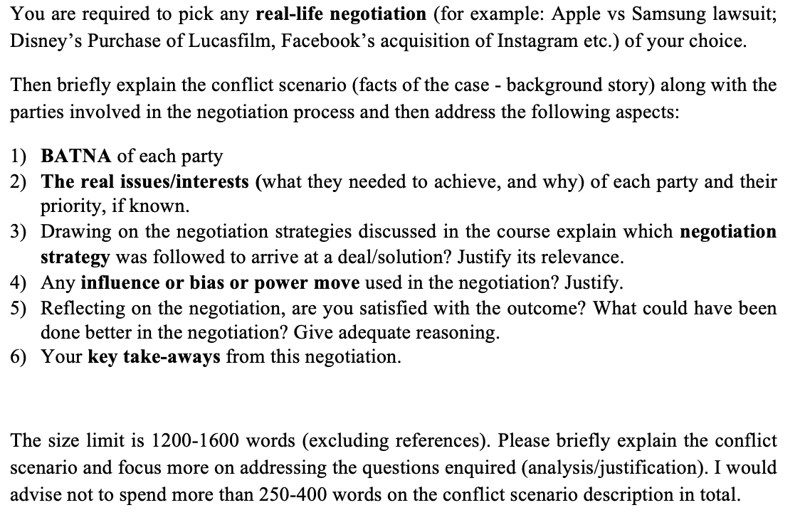 You are required to pick any real-life