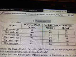 Questions: Calculate the Mean Absolute Deviation