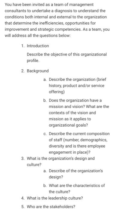 You have been invited as a team of management