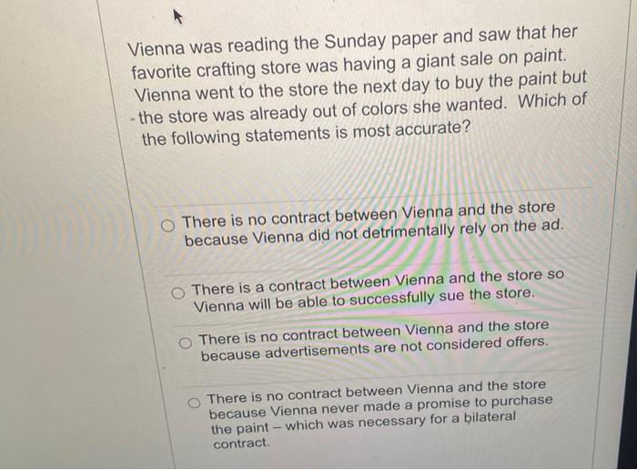 Vienna was reading the Sunday paper and saw that