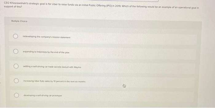 Former CEO Kalanick's question of 