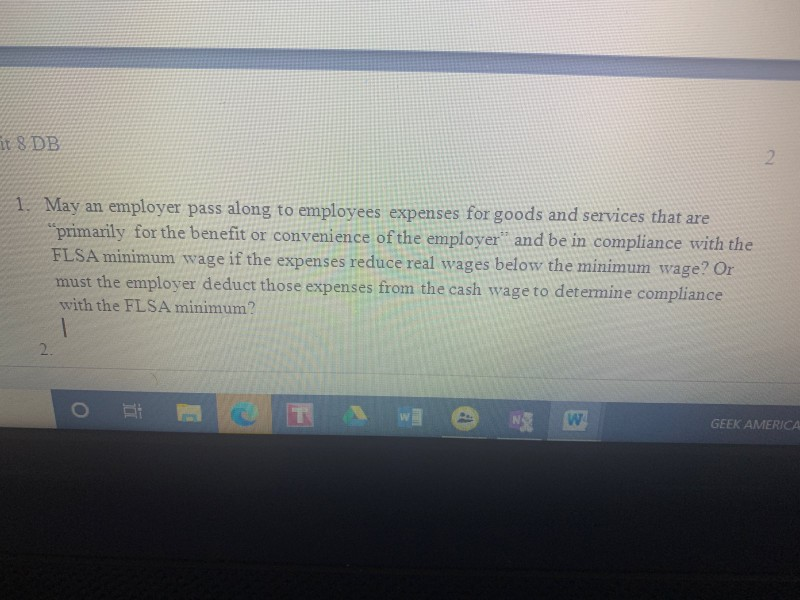 it 8 DB 2 1. May an employer pass along to