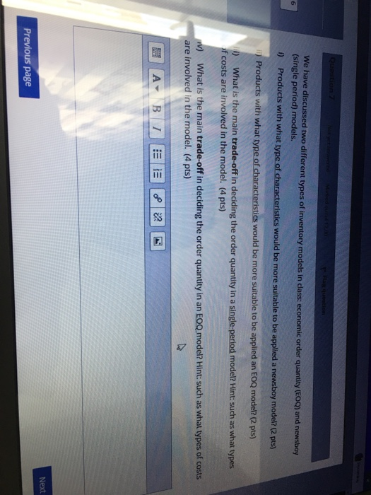 6 We have discussed two different types of