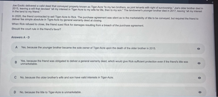 Joe Exotic delivered a valid deed that conveyed