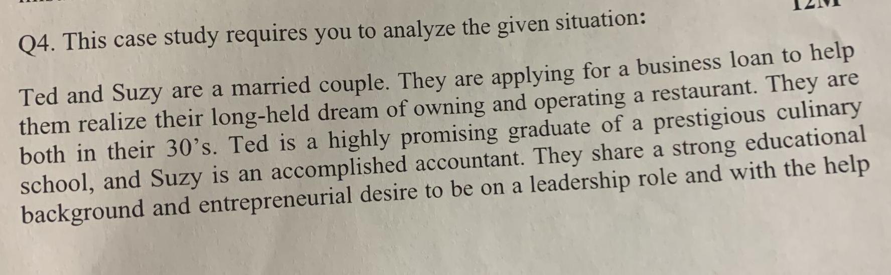 Please do this case study as soon as possible Q4.