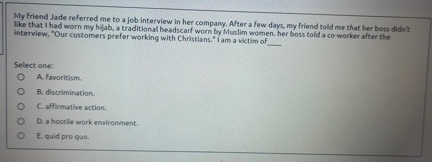 is the best performance feedback? Select one: A.