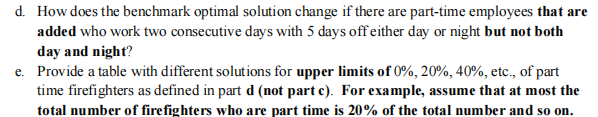 e and f please Case 1: Scheduling Employees at