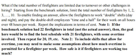 e and f please Case 1: Scheduling Employees at