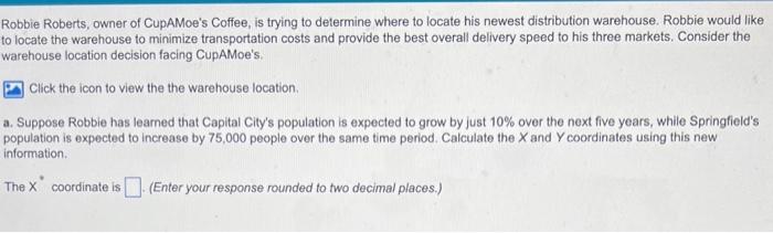find the X and Y coordinates Robbie Roberts,