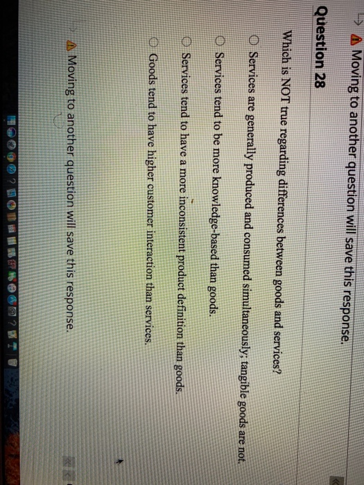 > A Moving to another question will save this