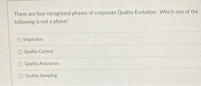 There are four recognized phases of corporate