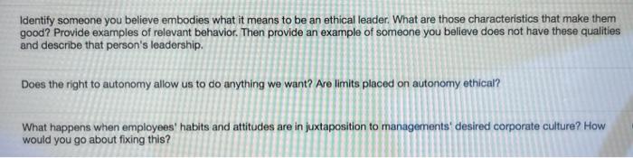 Identify someone you believe embodies what it