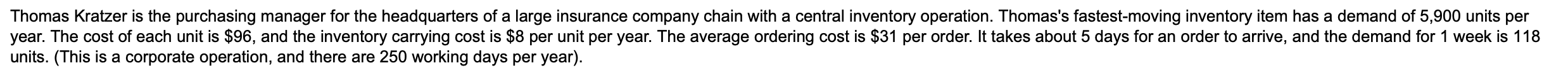 Thomas Kratzer is the purchasing manager for the