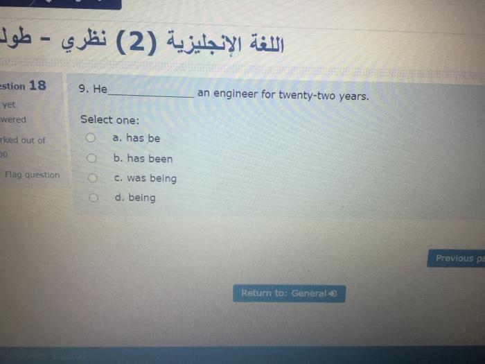 (2) - estion 18 9. He an engineer for twenty-two