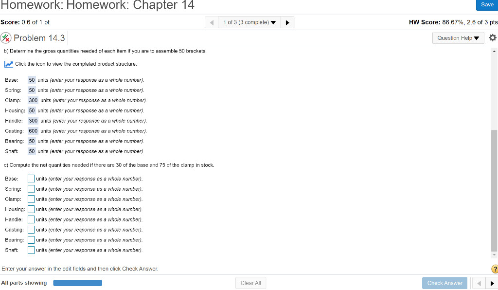 please help solve part C Homework: Homework: