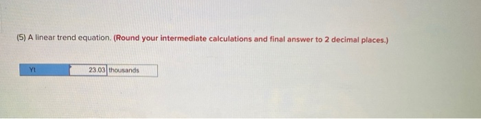 Need the solution for part 5 linear trend