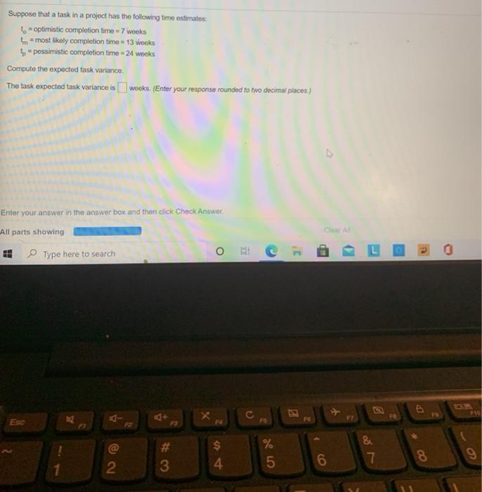 Suppose that a task in a project has the