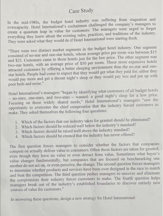 pls help in solving the case study. the course is