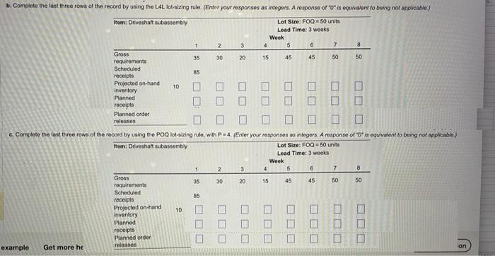The partially completed inventory record for the