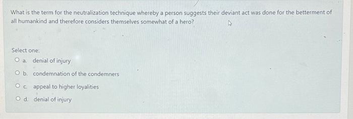 What is the term for the neutralization technique