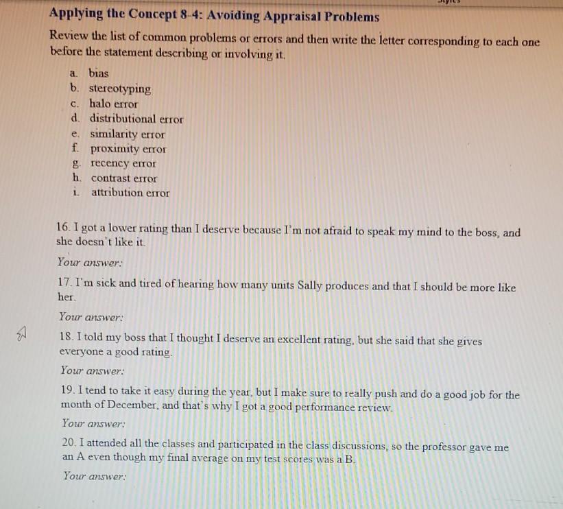 Applying the Concept 8-4: Avoiding Appraisal