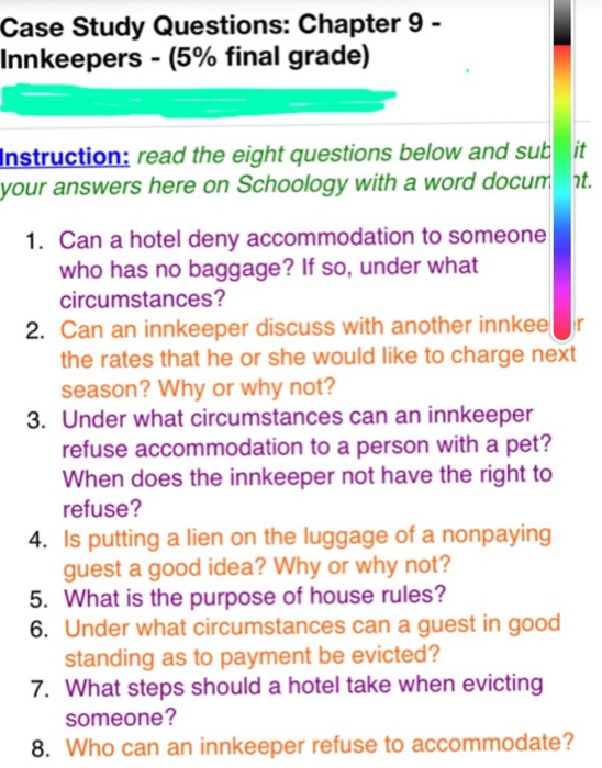 it a case study , have to explsin each question .