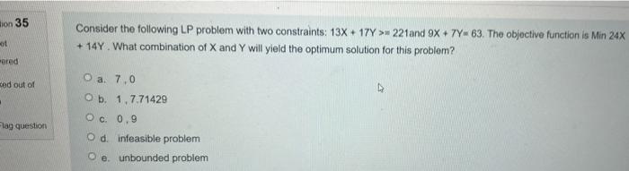 on 35 Consider the following LP problem with two