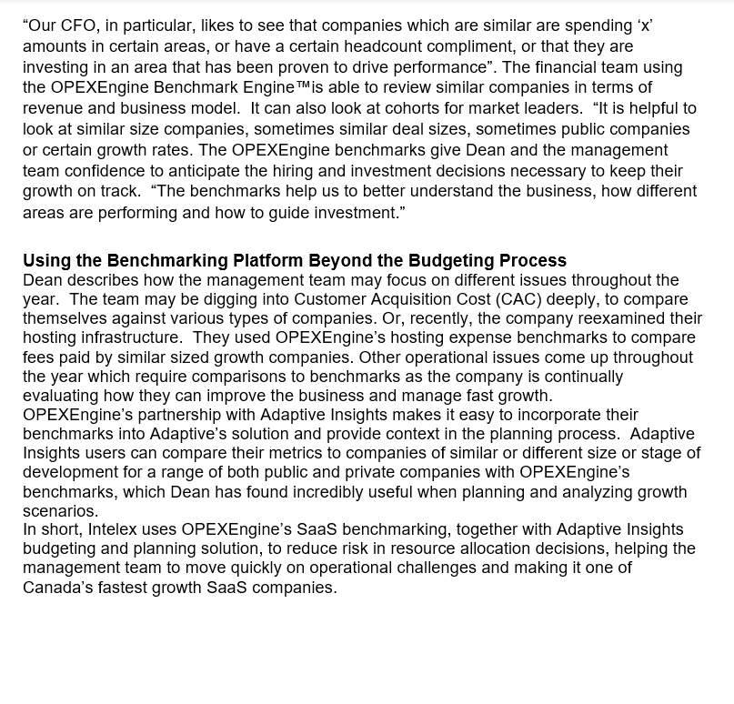 Unit 8 Benchmarking Analysis case study -