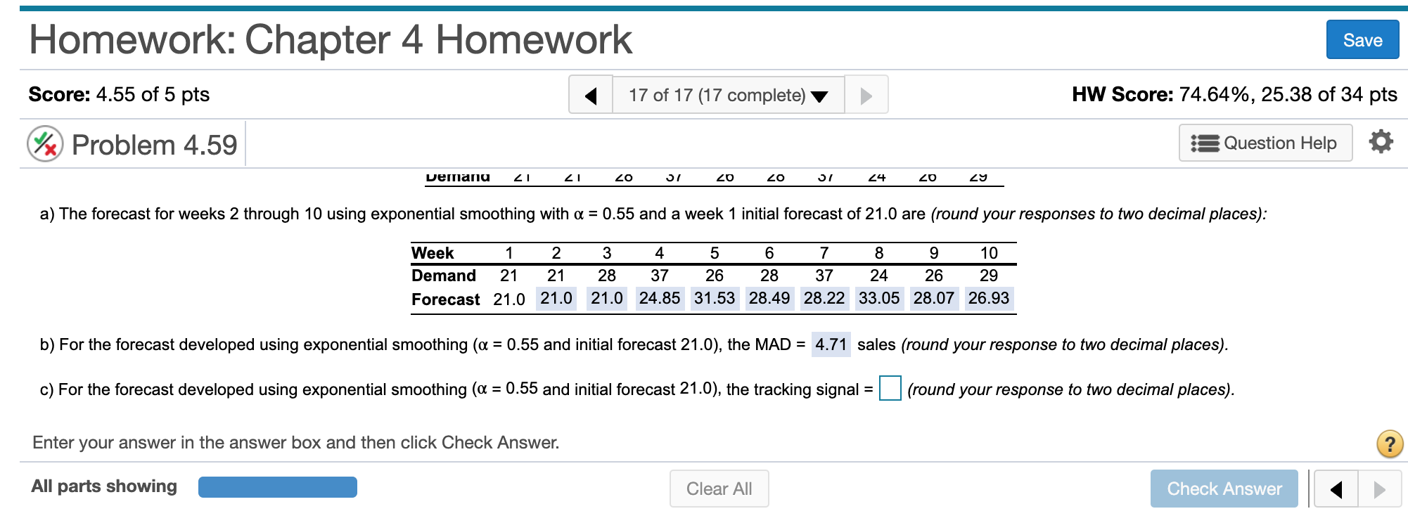 Please solve part c. Thank you Homework: Chapter