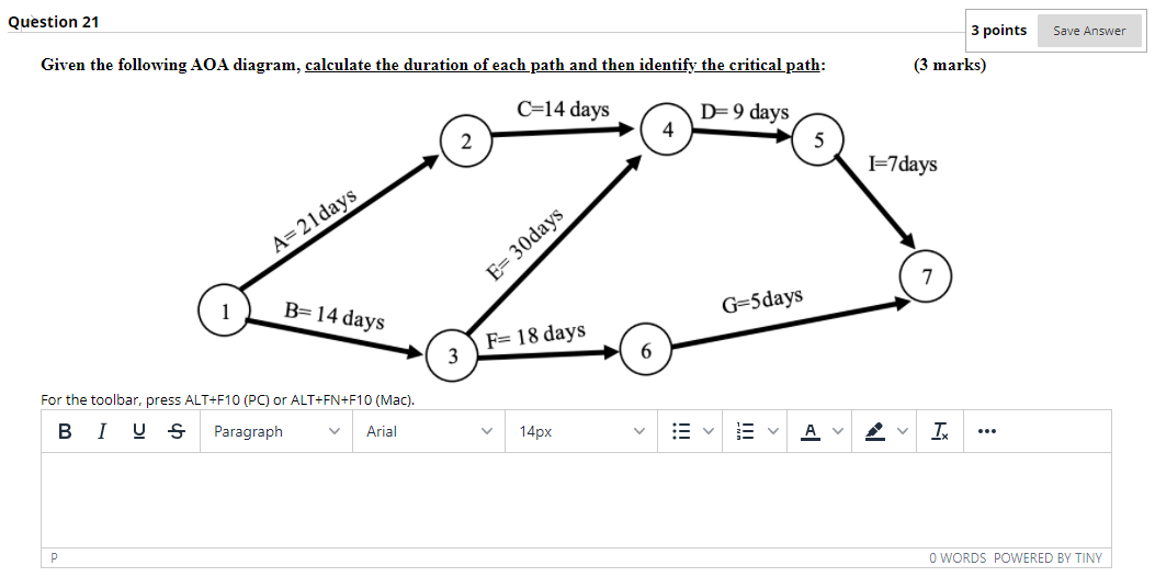 Question 21 3 points Save Answer Given the