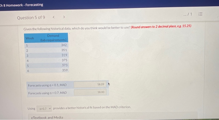 need part B. + Ch 8 Homework - Forecasting .../1