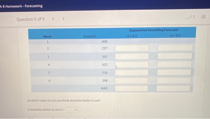 need part B. + Ch 8 Homework - Forecasting .../1