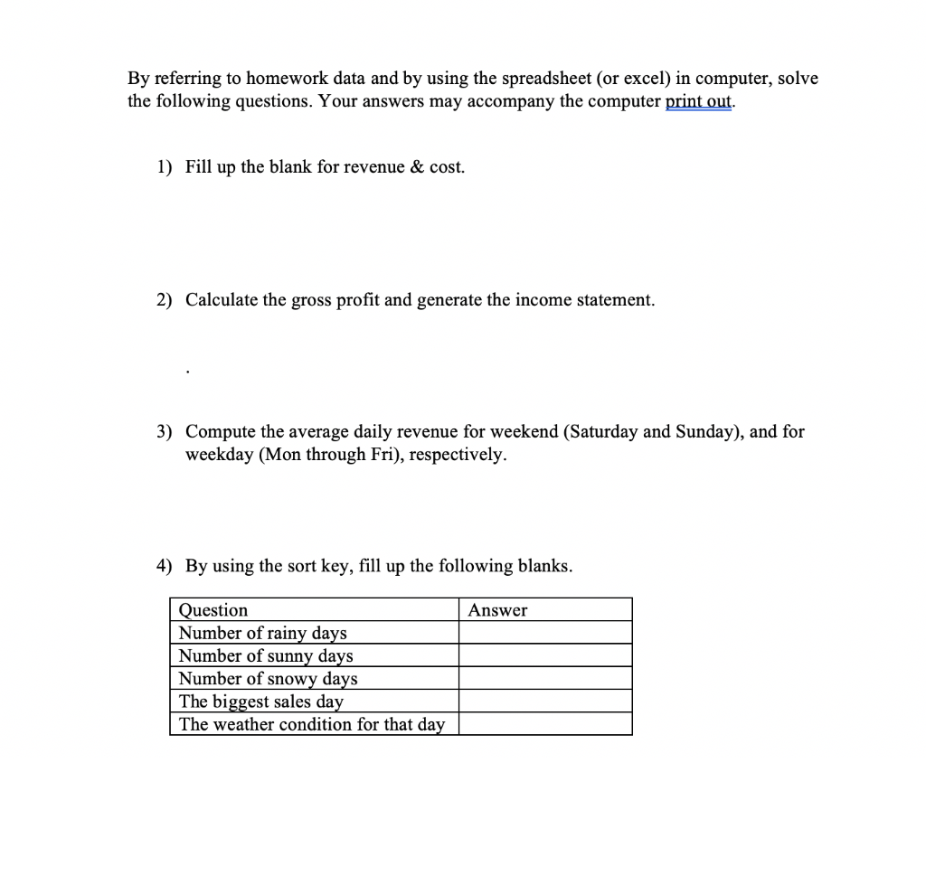 By referring to homework data and by using the