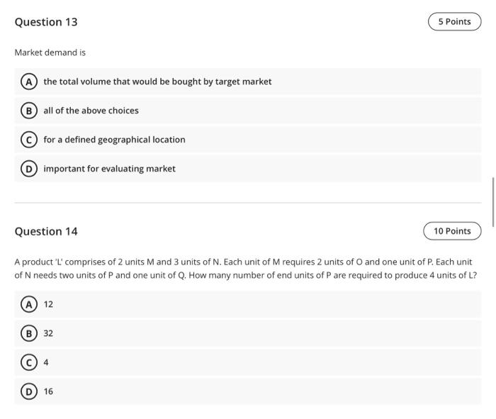 complete answers please Question 13 5 Points
