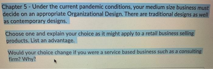 Chapter 5 - Under the current pandemic