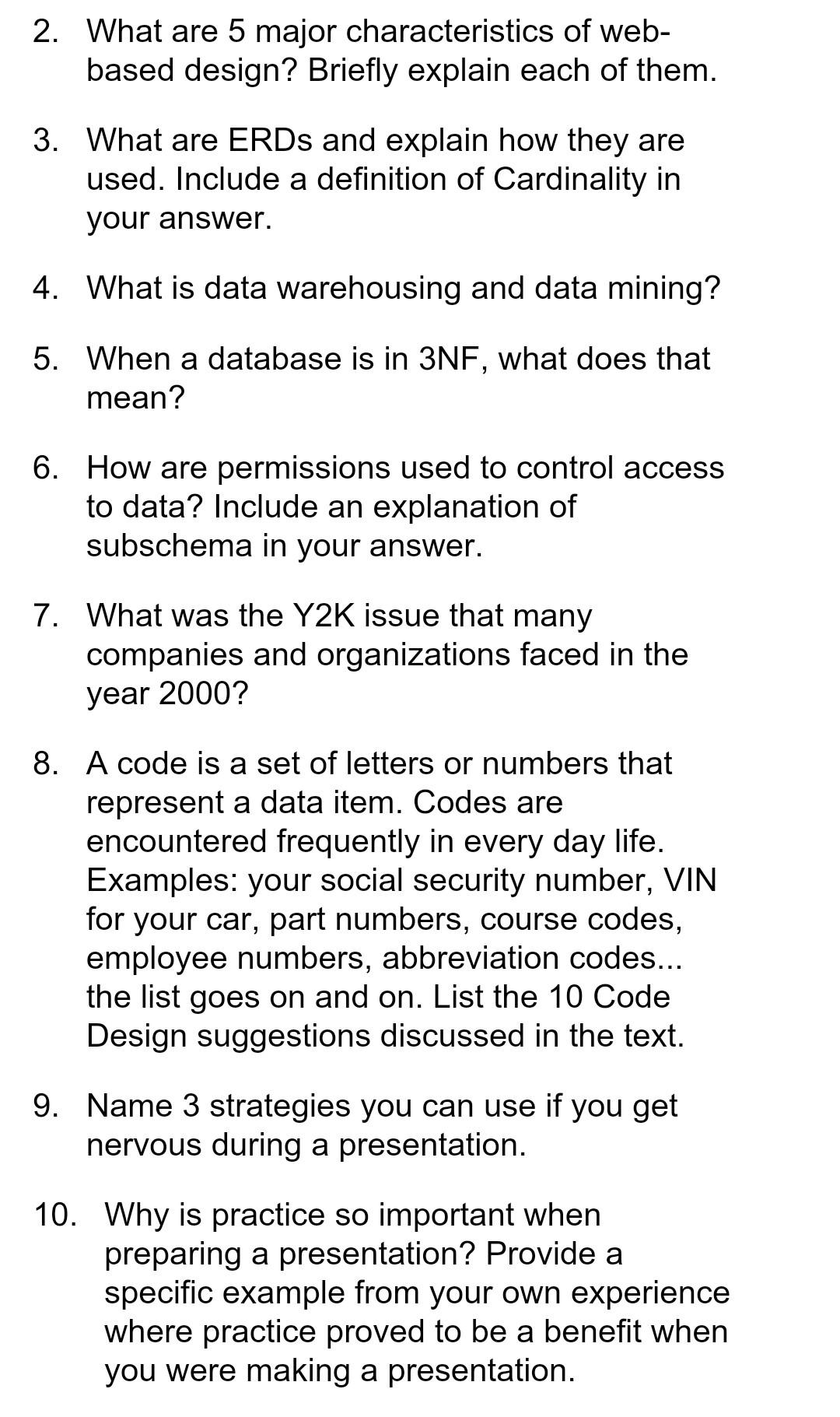 2. What are 5 major characteristics of web- based