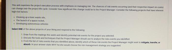 please write atleast 300 words This unit examines