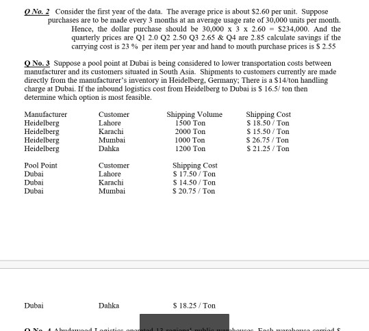 O NO. 2 Consider the first year of the data. The