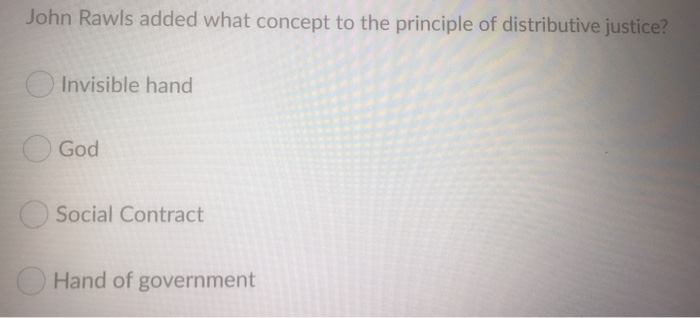 John Rawls added what concept to the principle of