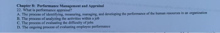 Chapter 8: Performance Management and Appraisal