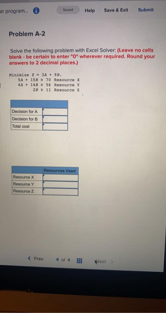 Saved ar program... Help Save & Exit Submit