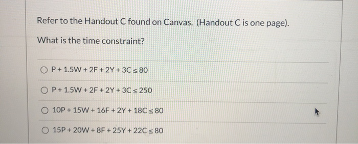 4 Handout C. (This is 1 page). Problem setup.