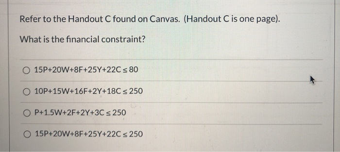4 Handout C. (This is 1 page). Problem setup.