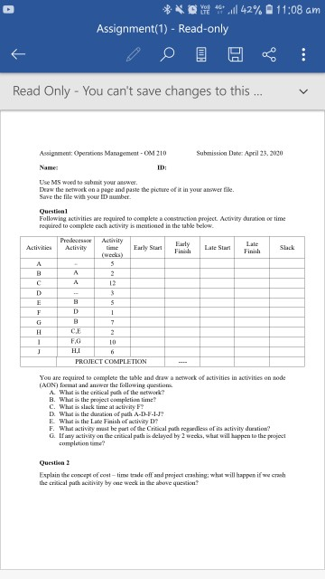 table column required q1 a b c d f g 11:08 am **