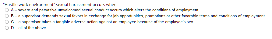 "Hostile work environment" sexual harassment